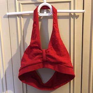 Red dance sports bra